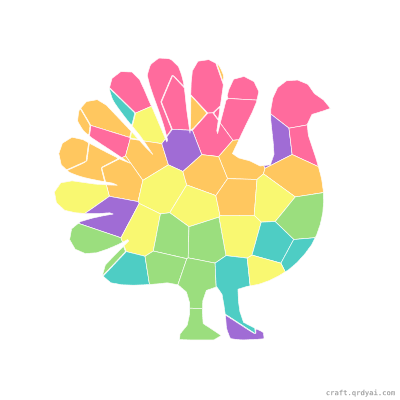 Turkey mosaic sticker template — finished art preview