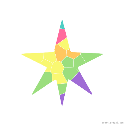 Twinkling Star mosaic sticker template — finished art preview