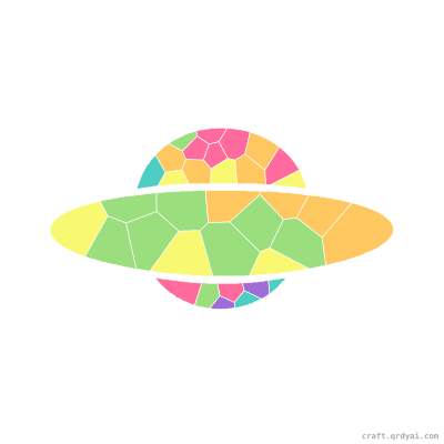 UFO mosaic sticker template — finished art preview