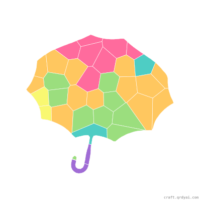 Umbrella mosaic sticker template — finished art preview