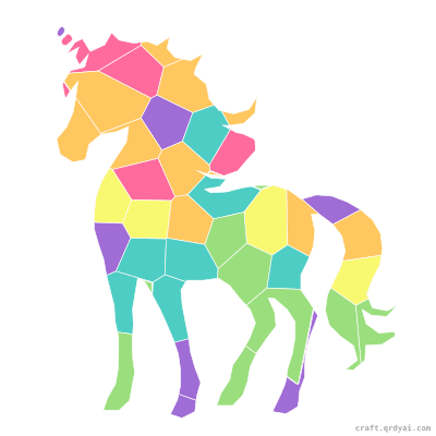 Unicorn mosaic sticker template — finished art preview