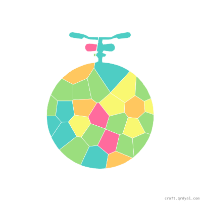 Unicycle mosaic sticker template — finished art preview