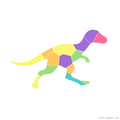 Velociraptor mosaic sticker template — finished art preview