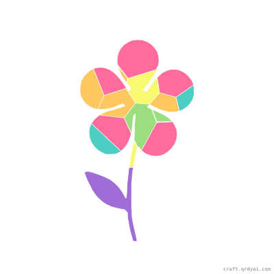 Violet mosaic sticker template — finished art preview