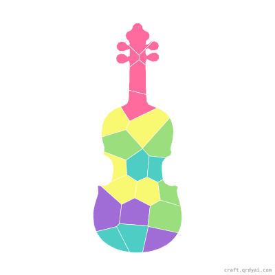 Violin mosaic sticker template — finished art preview