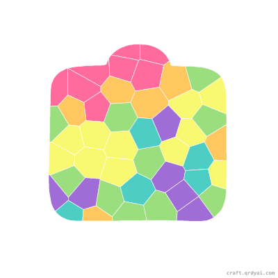 Waffle mosaic sticker template — finished art preview
