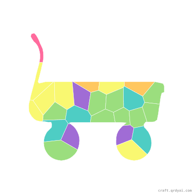 Wagon mosaic sticker template — finished art preview