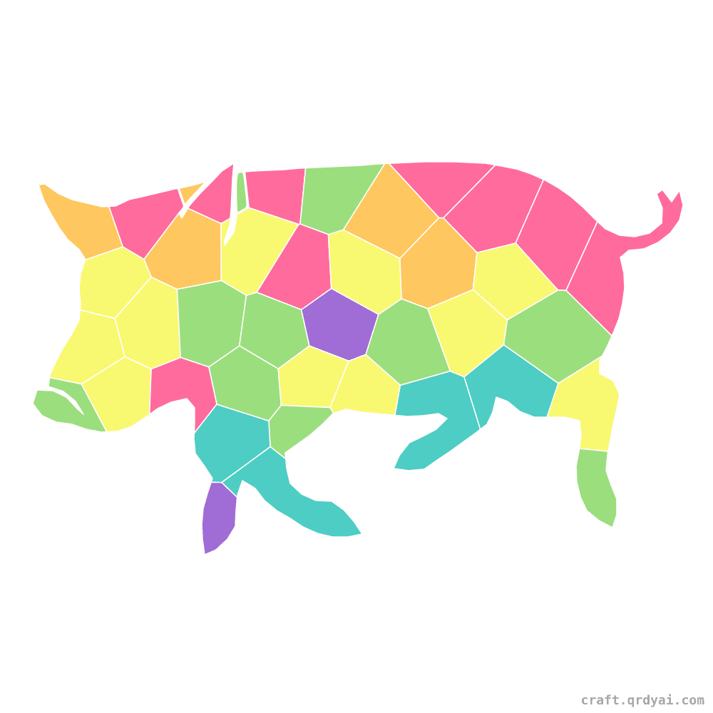 Warthog mosaic sticker template — finished art