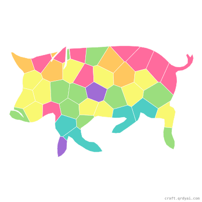 Warthog mosaic sticker template — finished art preview