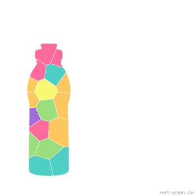 Water Bottle mosaic sticker template — finished art preview