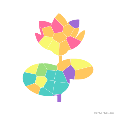 Water Lily mosaic sticker template — finished art preview