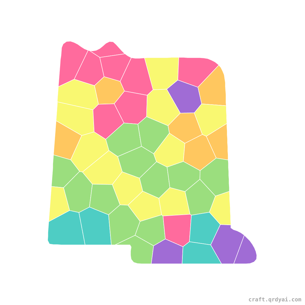 Waterfall Cliff mosaic sticker template — finished art
