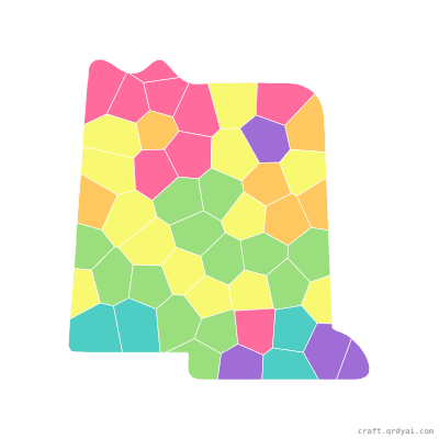 Waterfall Cliff mosaic sticker template — finished art preview