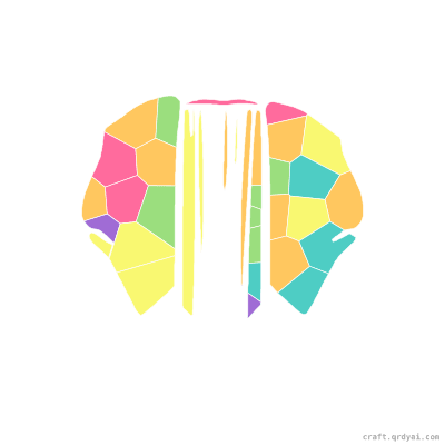 Waterfall mosaic sticker template — finished art preview