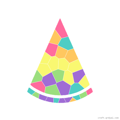 Watermelon Slice mosaic sticker template — finished art preview