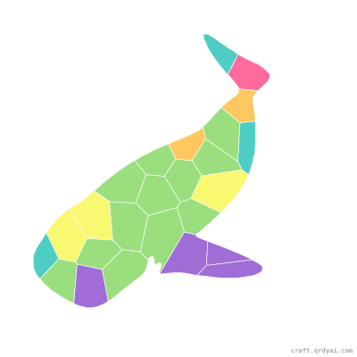 Whale Shark mosaic sticker template — finished art preview