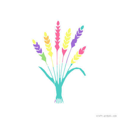 Wheat Stalk mosaic sticker template — finished art preview