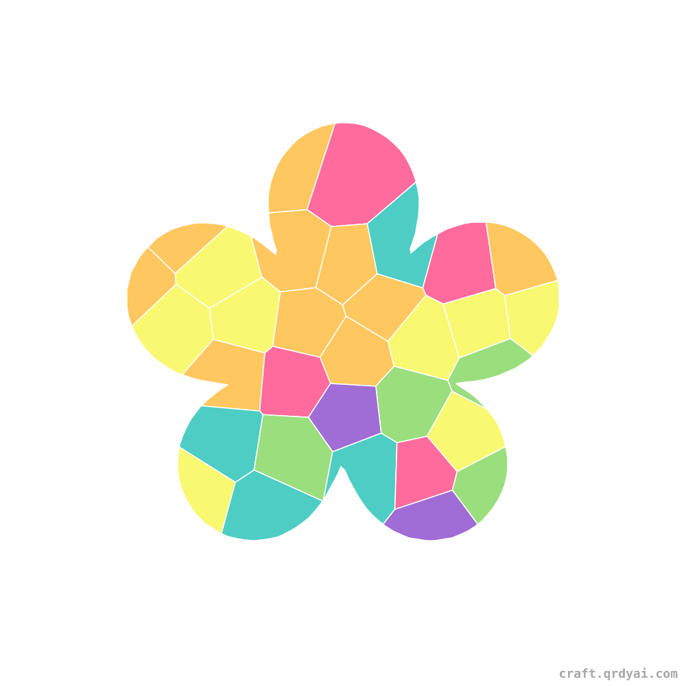 White Daisy mosaic sticker template — finished art