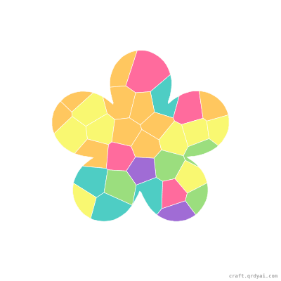 White Daisy mosaic sticker template — finished art preview
