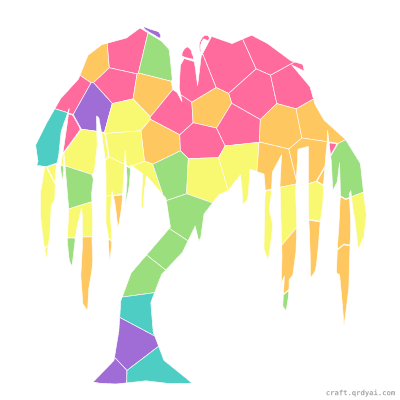Willow Tree mosaic sticker template — finished art preview