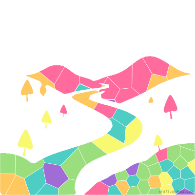Winding River mosaic sticker template — finished art preview