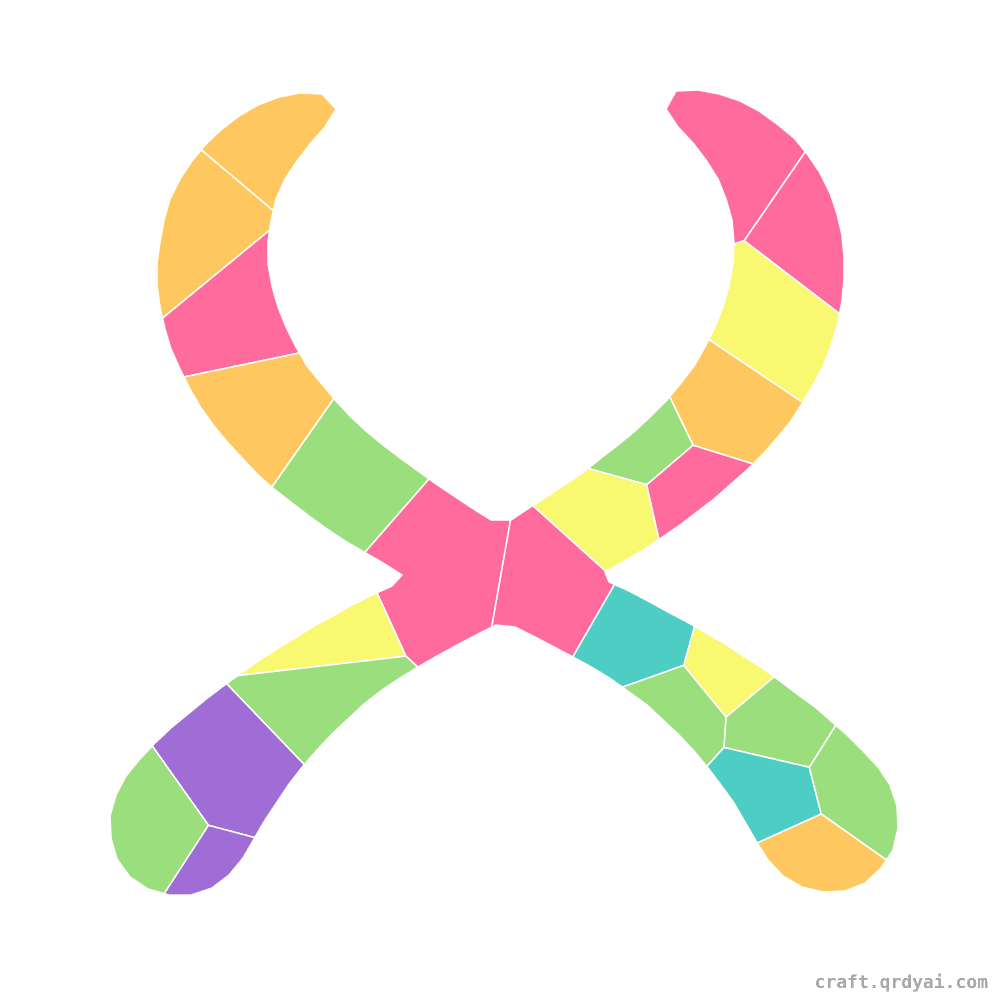 Wishbone mosaic sticker template — finished art