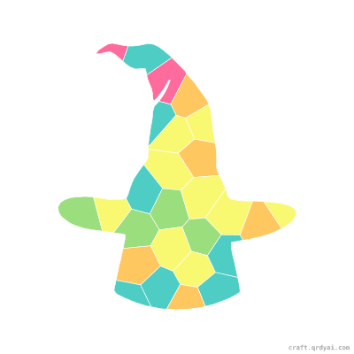 Wizard Hat mosaic sticker template — finished art preview