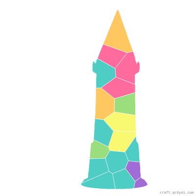 Wizard Tower mosaic sticker template — finished art preview