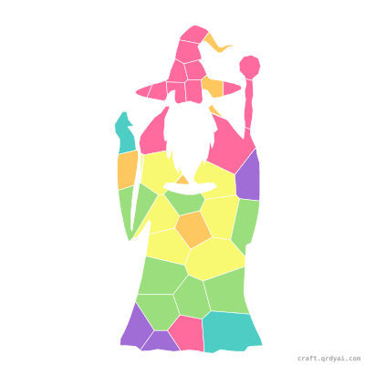Wizard mosaic sticker template — finished art preview