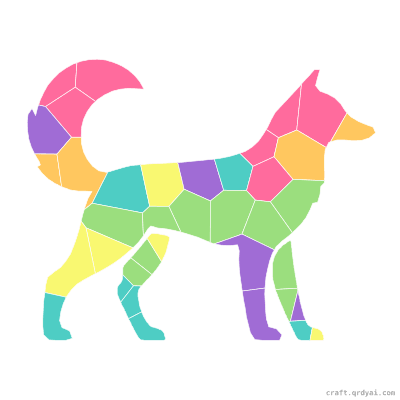 Wolf mosaic sticker template — finished art preview