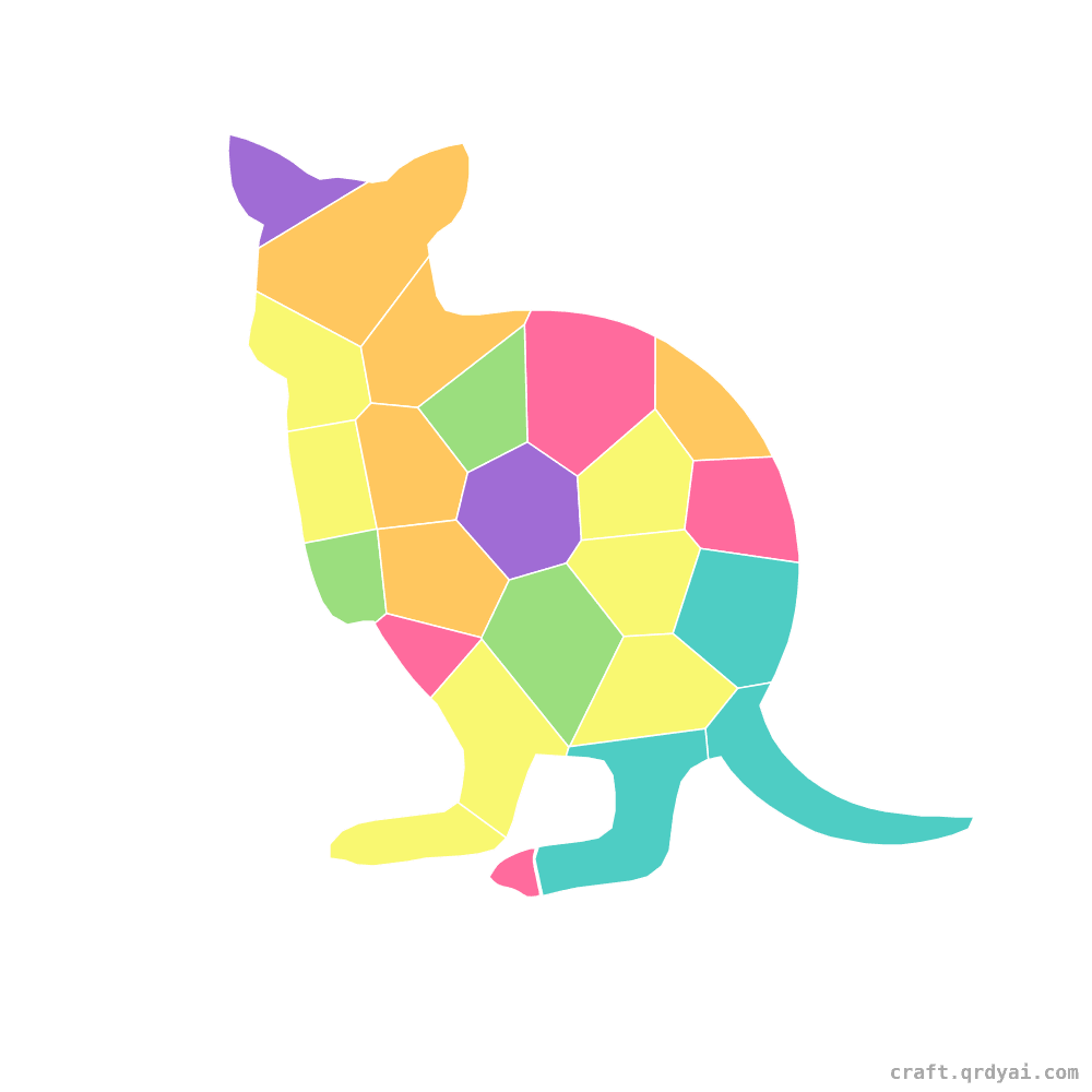 Wombat mosaic sticker template — finished art