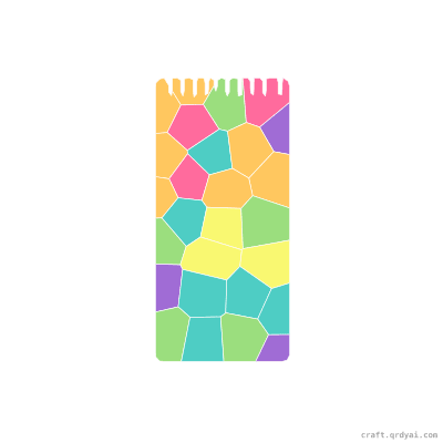 Wooden Ruler mosaic sticker template — finished art preview