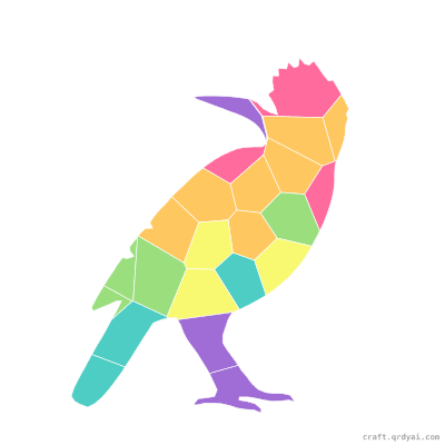 Woodpecker mosaic sticker template — finished art preview