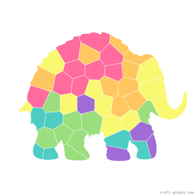 Woolly Mammoth mosaic sticker template — finished art preview