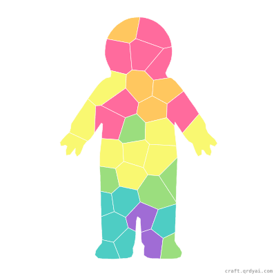 Wrapped Mummy mosaic sticker template — finished art preview