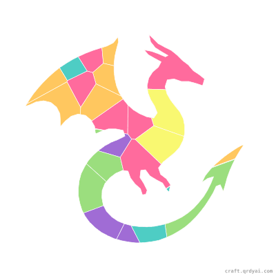 Wyvern mosaic sticker template — finished art preview