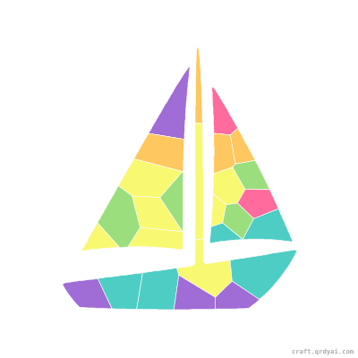Yacht mosaic sticker template — finished art preview