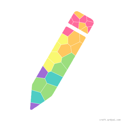 Yellow Pencil mosaic sticker template — finished art preview
