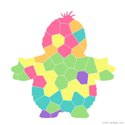 Yeti mosaic sticker template — finished art preview