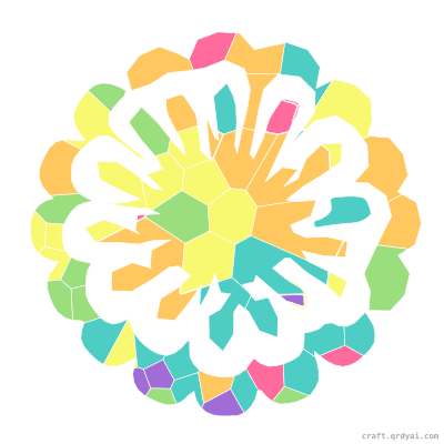 Zinnia mosaic sticker template — finished art preview